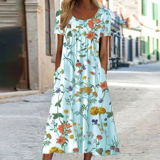 Stilla | Sommerkjole Med Boheme Blomster Mønster