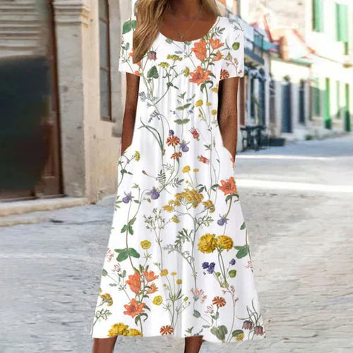 Stilla | Sommerkjole Med Boheme Blomster Mønster