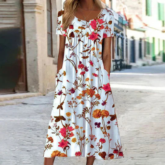 Stilla | Sommerkjole Med Boheme Blomster Mønster