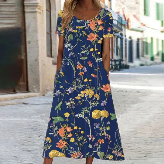 Stilla | Sommerkjole Med Boheme Blomster Mønster