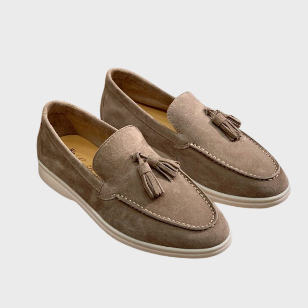 Skovae | Suede Slipper Frynser Slip On Mokassin Tå Lækker & Smart Kjole Sko