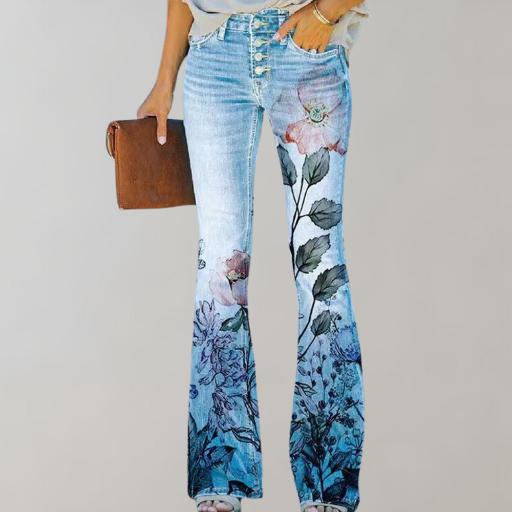 Stilla | Flared Jeans med Print til Kvinder