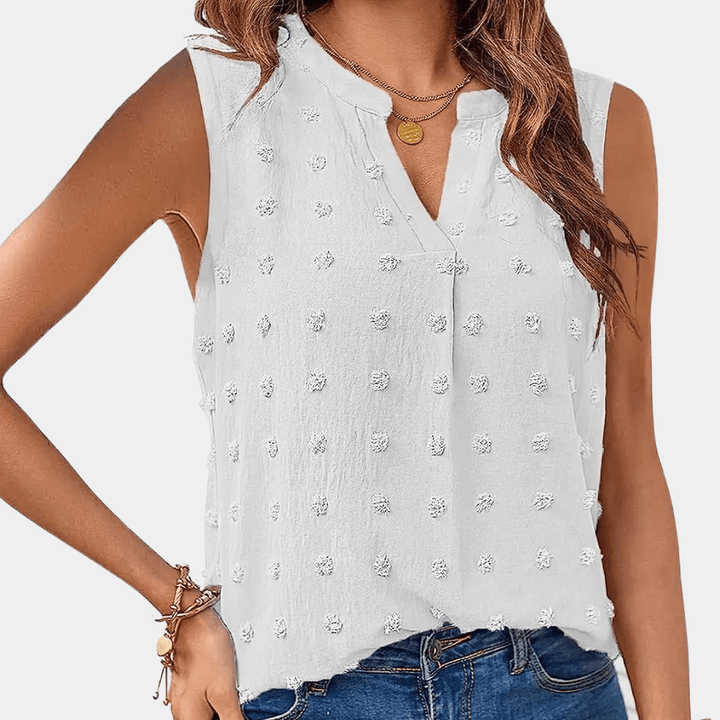 Stilla | Jacquard-Vest Uden Ærmer og V-Hals