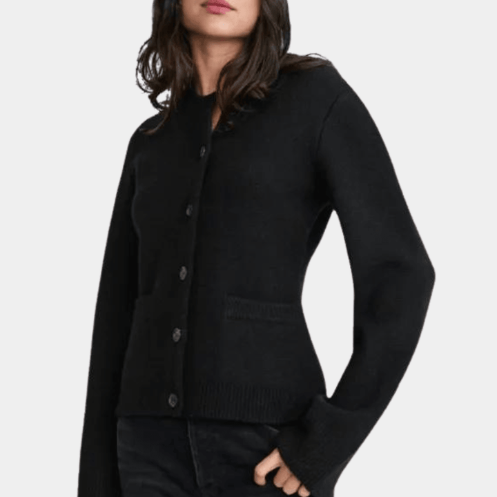 Stilla | Strikket Cardigan med Talje og Rund Hals