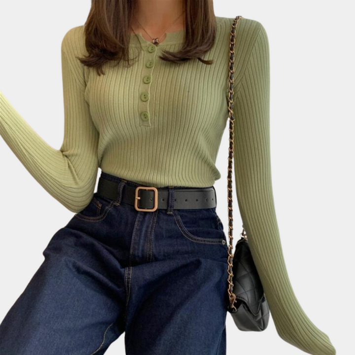 Stilla | Elegant Stretchpullover Til Damer Med Ribmønster