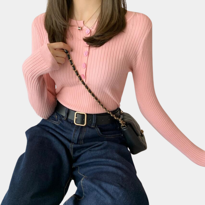 Stilla | Elegant Stretchpullover Til Damer Med Ribmønster