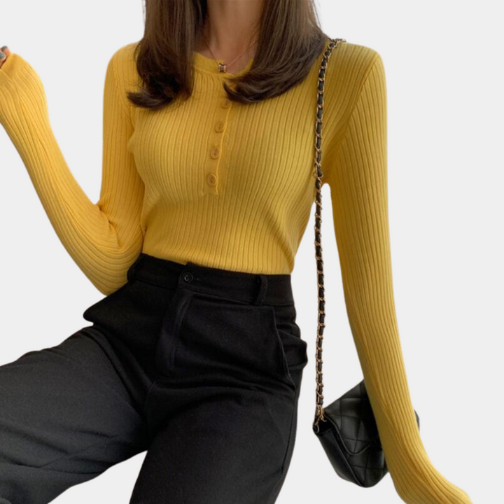 Stilla | Elegant Stretchpullover Til Damer Med Ribmønster