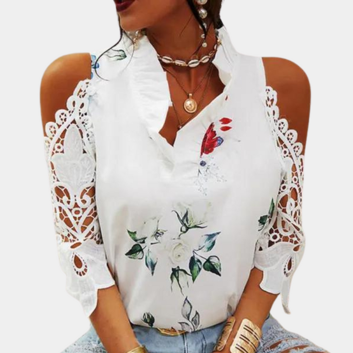 Stilla | Elegant Bluse til Damer med Smukt Blomsterdesign