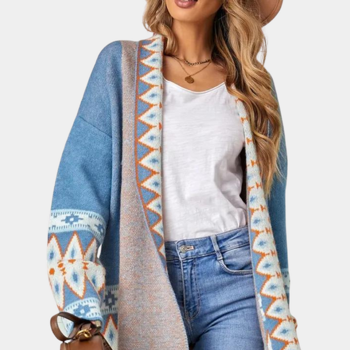 Stilla | Dame Boho Strikjakke Af Blødt Materiale