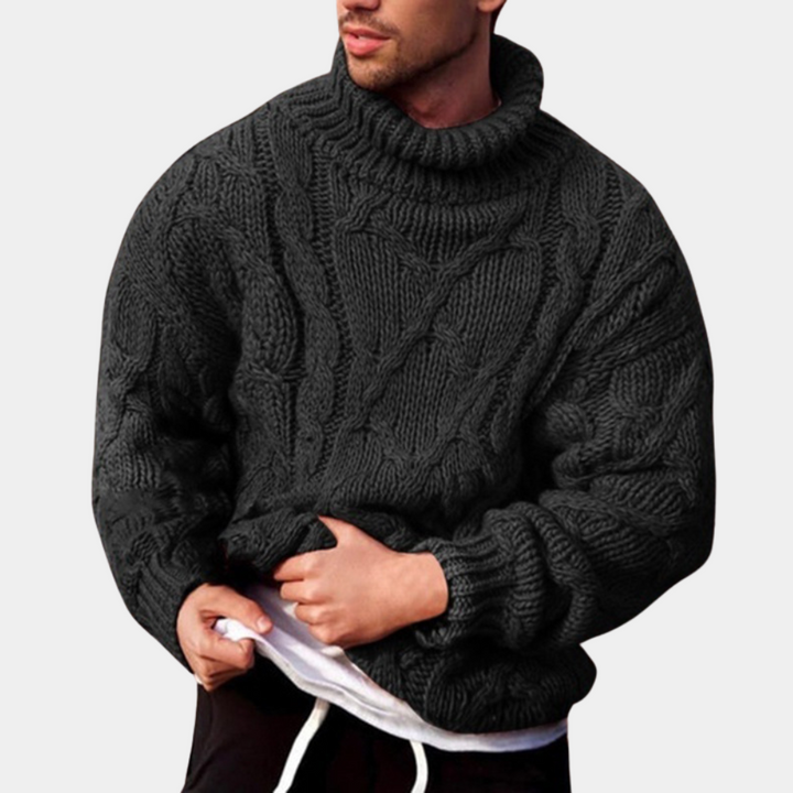 Skovae | Strikpullover med fletmønster til herrer