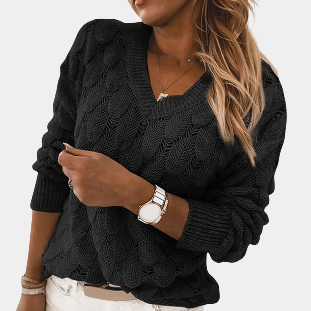 Stilla | Fjer V Hals Langærmet Sweater