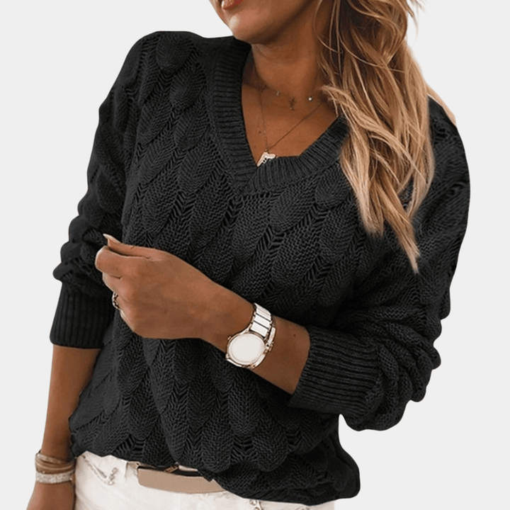 Stilla | Fjer V Hals Langærmet Sweater