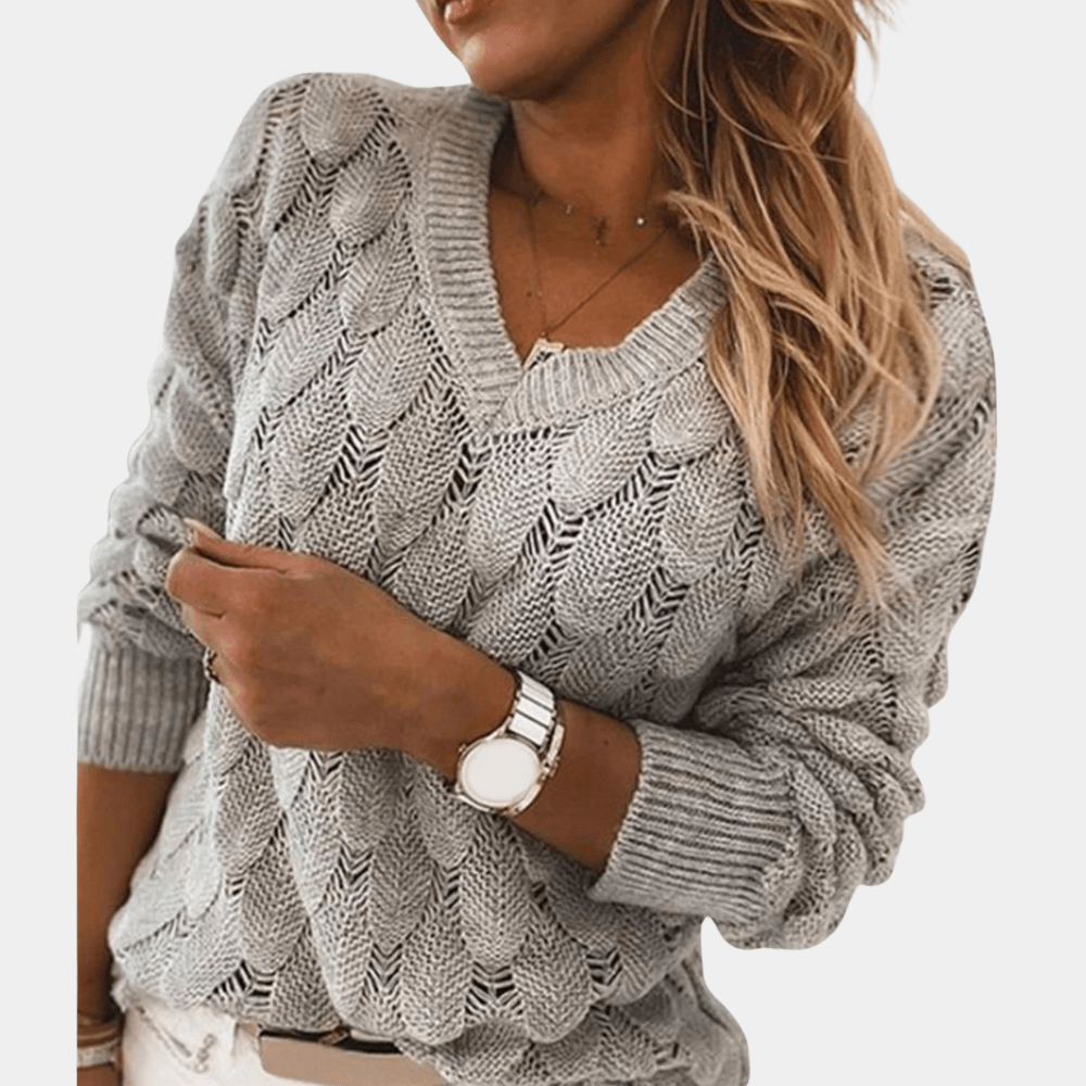 Stilla | Fjer V Hals Langærmet Sweater