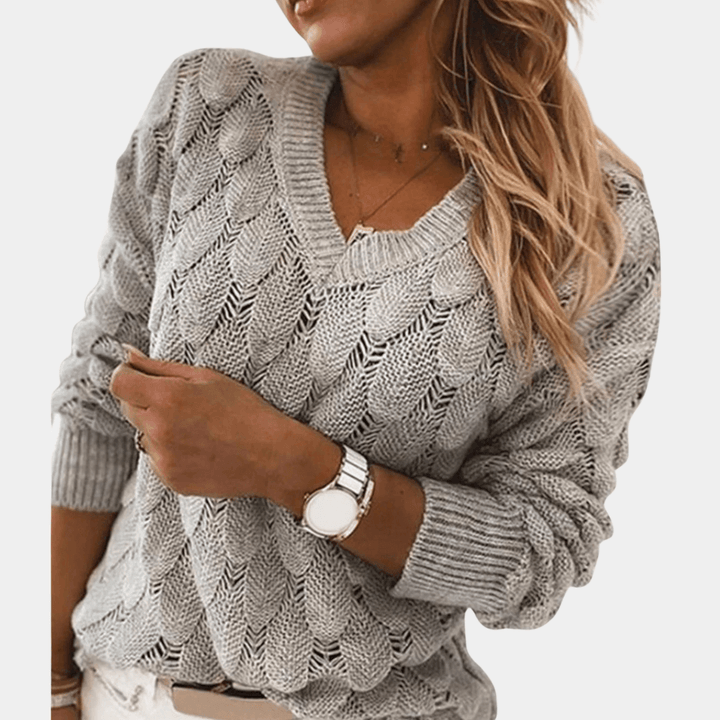Stilla | Fjer V Hals Langærmet Sweater