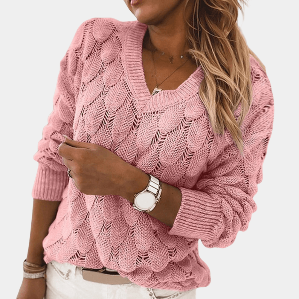 Stilla | Fjer V Hals Langærmet Sweater