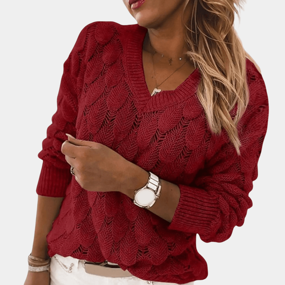 Stilla | Fjer V Hals Langærmet Sweater