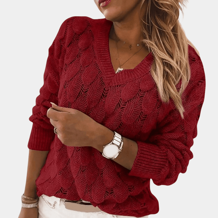 Stilla | Fjer V Hals Langærmet Sweater