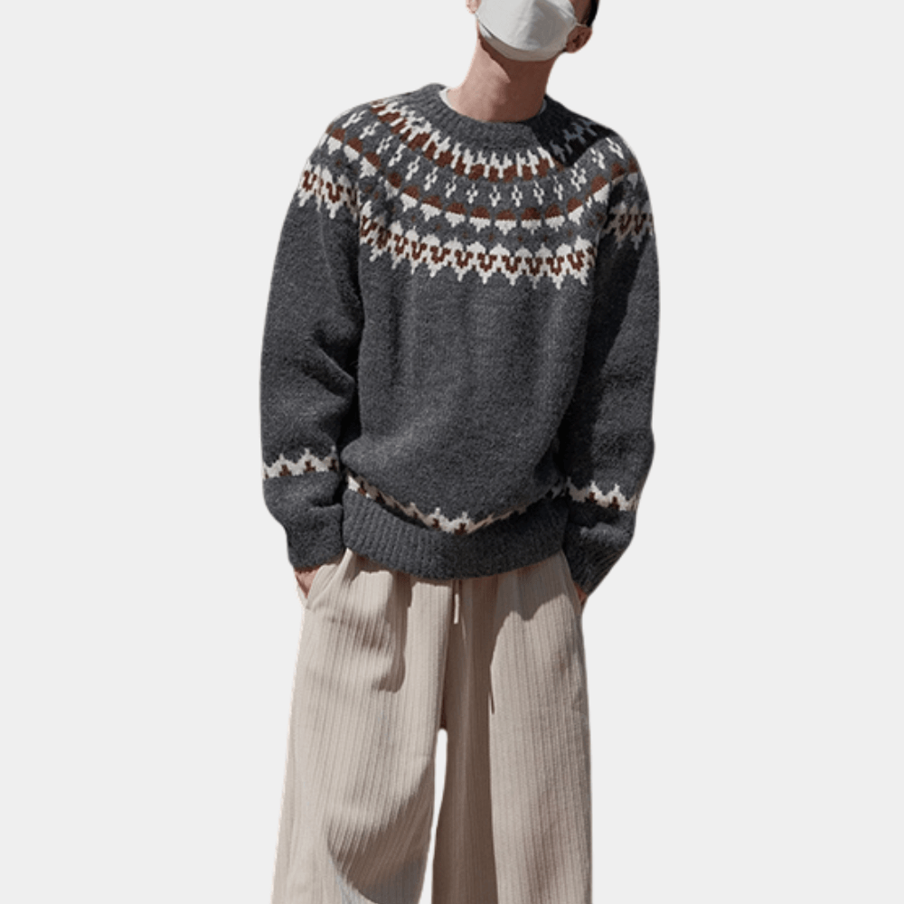 Stilla | Kontrast Strikket Sweater til Mænd