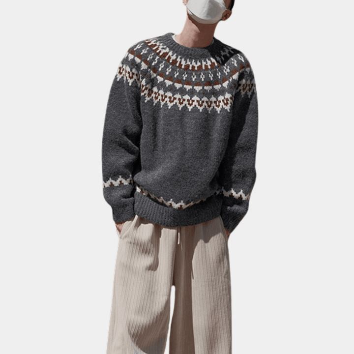 Stilla | Kontrast Strikket Sweater til Mænd