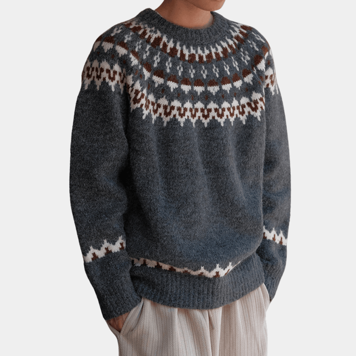 Stilla | Kontrast Strikket Sweater til Mænd