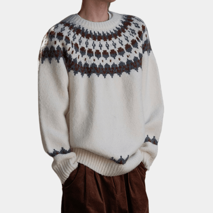 Stilla | Kontrast Strikket Sweater til Mænd