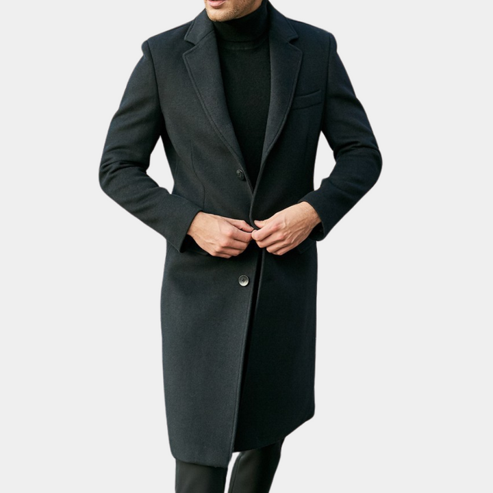 Stilla | Trenchcoat Skræddersyet pasform Ullblanding Reverskrave Lang model