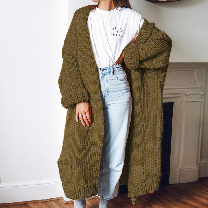 Stilla | Elegant og Lang Strikket Cardigan til Kvinder