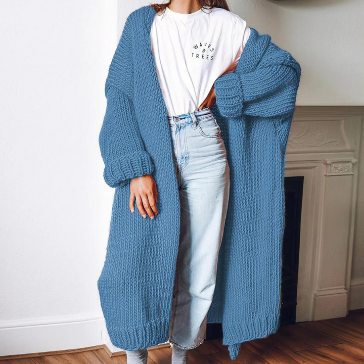 Stilla | Elegant og Lang Strikket Cardigan til Kvinder