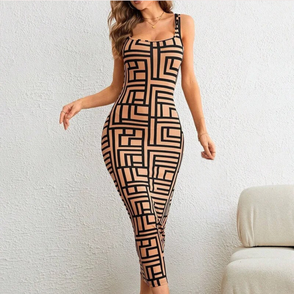 Stilla | Geometrisk Bodycon-Kjole til Kvinder