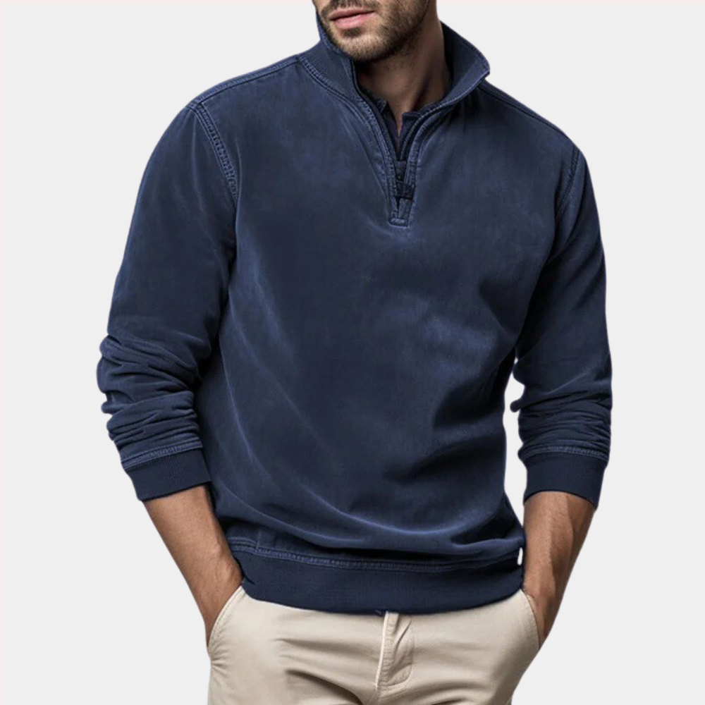 Stilla | Ensfarvet, Stilfuld Trøje til Mænd