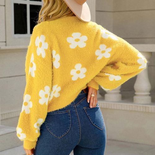 Stilla | Sød sweater i Floral Douillet med fantasifulde ærmer