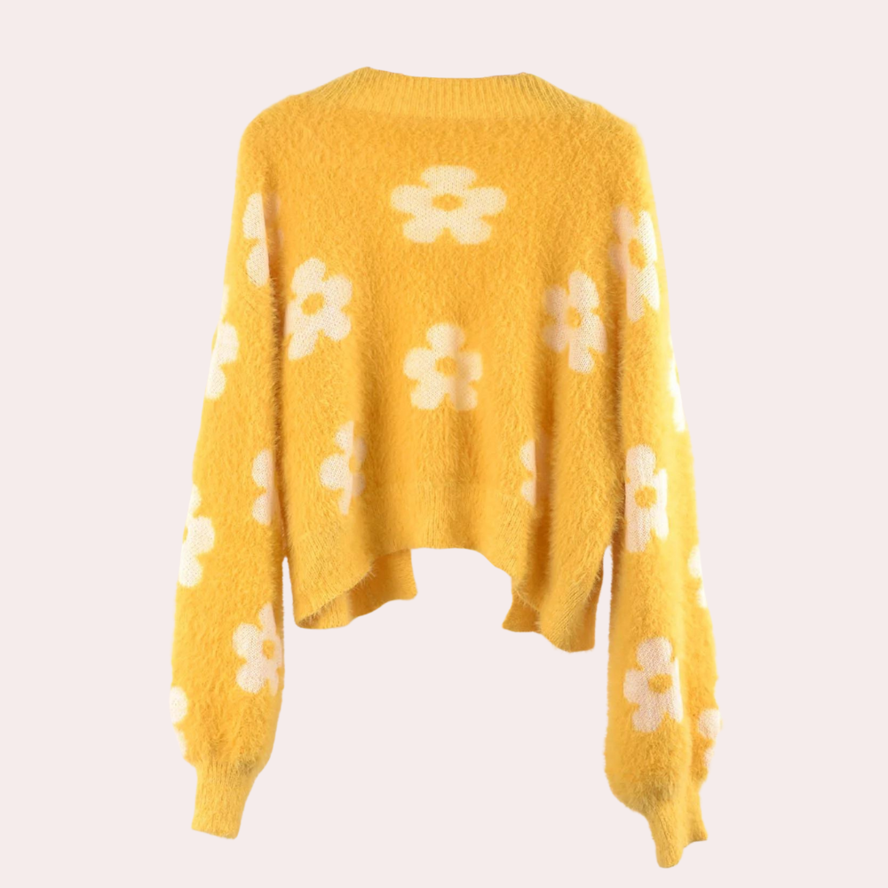 Stilla | Sød sweater i Floral Douillet med fantasifulde ærmer