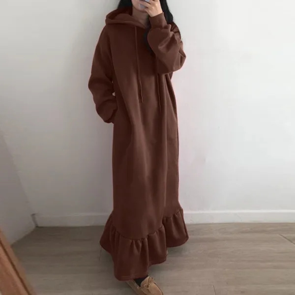 Stilla | Elegant Lang Hoodie-Kjole til Kvinder