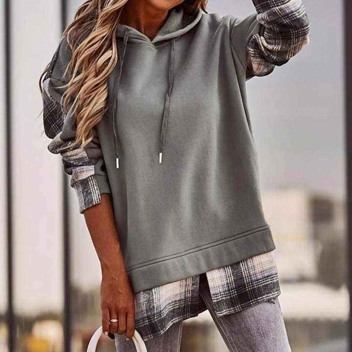 Stilla | Moderne Langærmet Sweater i Patchwork Stil