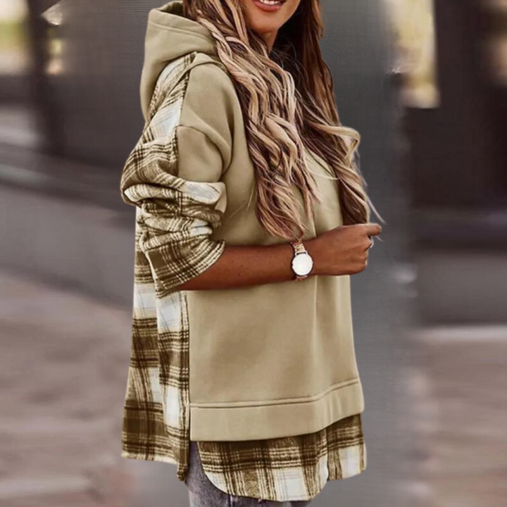 Stilla | Moderne Langærmet Sweater i Patchwork Stil