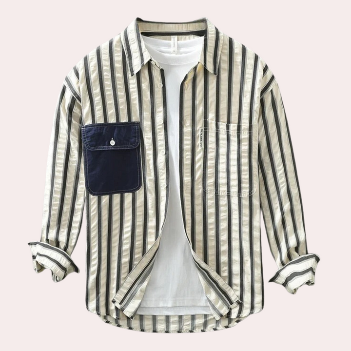 Stilla | Trendy Stribet Herreskjorte med Moderne Stil