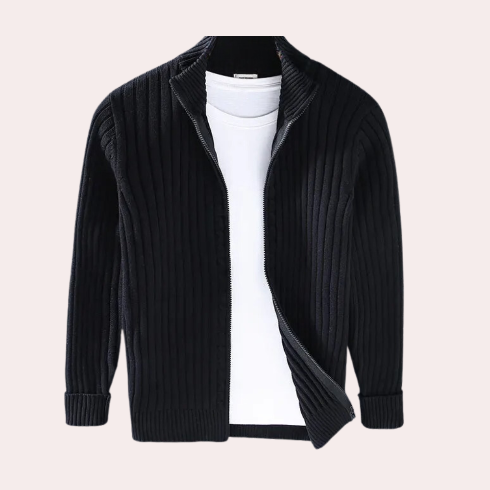Stilla | Strikket Cardigan med Stilfuld Lynlås