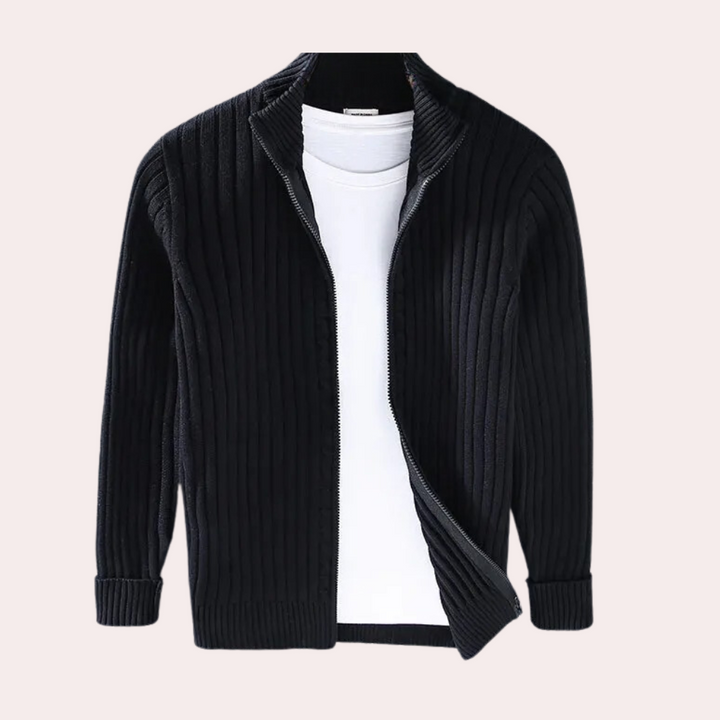Stilla | Strikket Cardigan med Stilfuld Lynlås