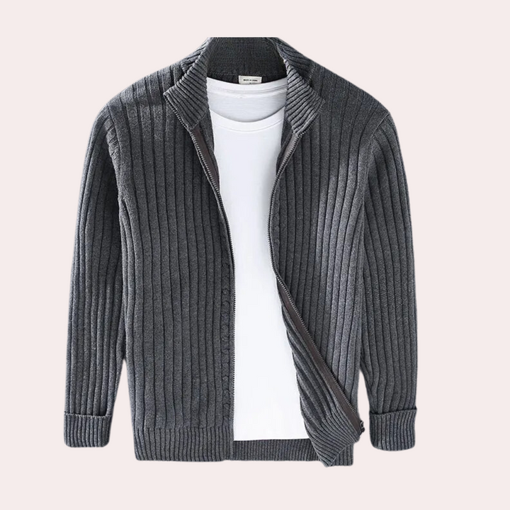 Stilla | Strikket Cardigan med Stilfuld Lynlås