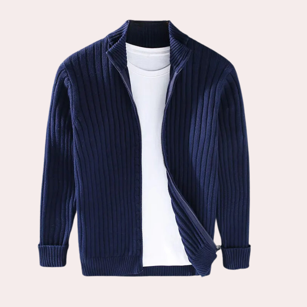 Stilla | Strikket Cardigan med Stilfuld Lynlås