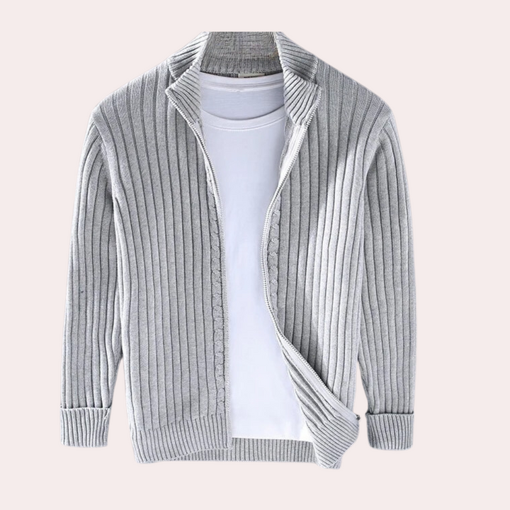 Stilla | Strikket Cardigan med Stilfuld Lynlås