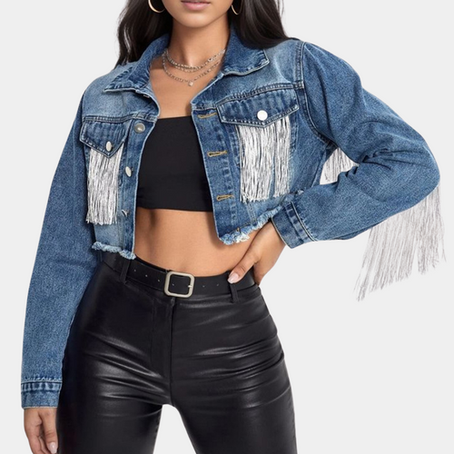 Stilla | Stilfuld Cropped Retrojakke til Kvinder