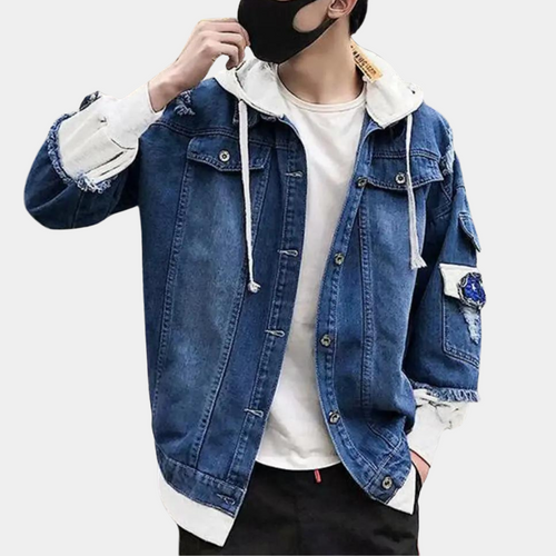 Stilla | Moderne Jeansjakke med Hætte til Mænd