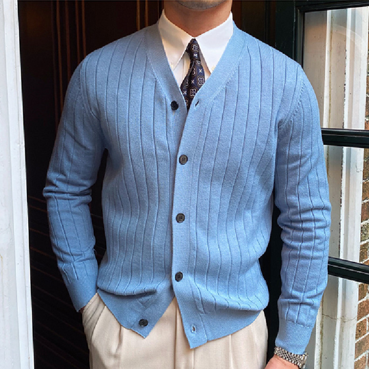 Stilla | Elegant Cardigan til Mænd med Enkel Strik