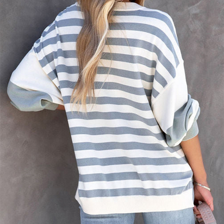 Stilla | Stribet Sweater med Sænkede Skuldre til Kvinder
