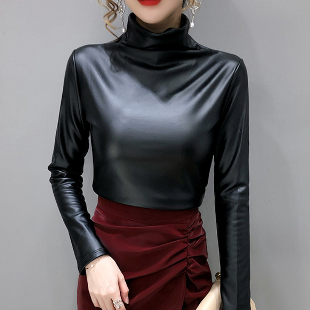 Stilla | Casual Mock Neck-Skjorte til Kvinder