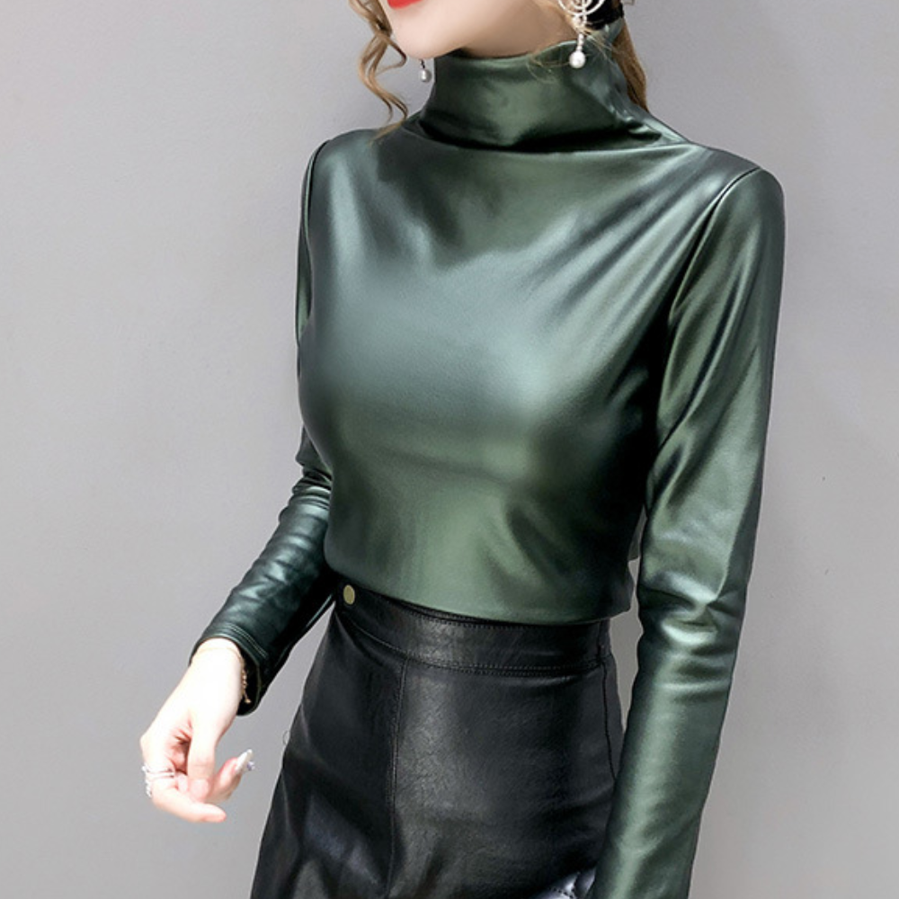 Stilla | Casual Mock Neck-Skjorte til Kvinder