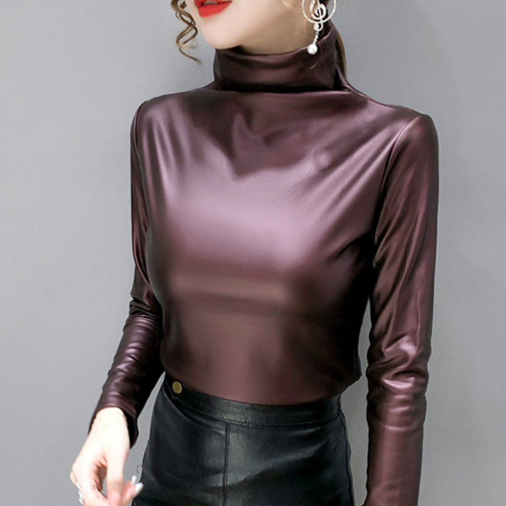 Stilla | Casual Mock Neck-Skjorte til Kvinder