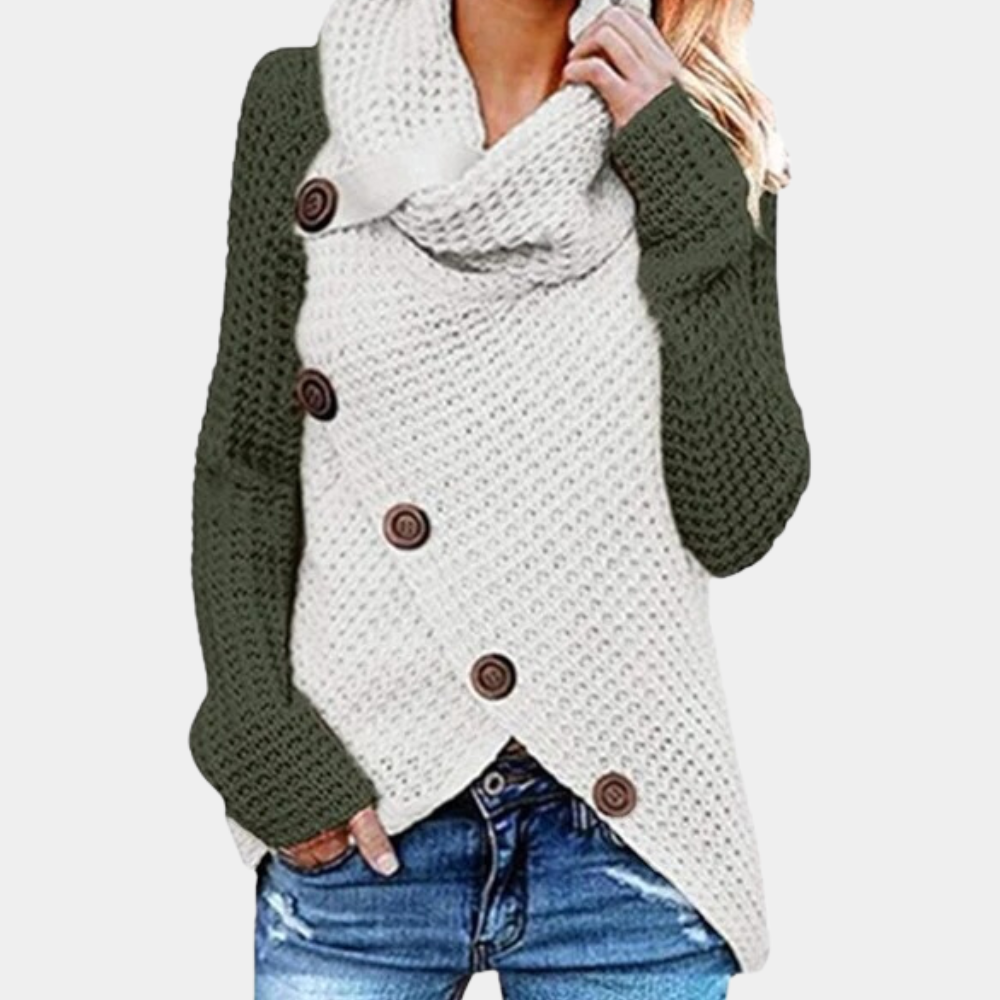 Stilla | Asymmetrisk Sweater med Knapper til Kvinder