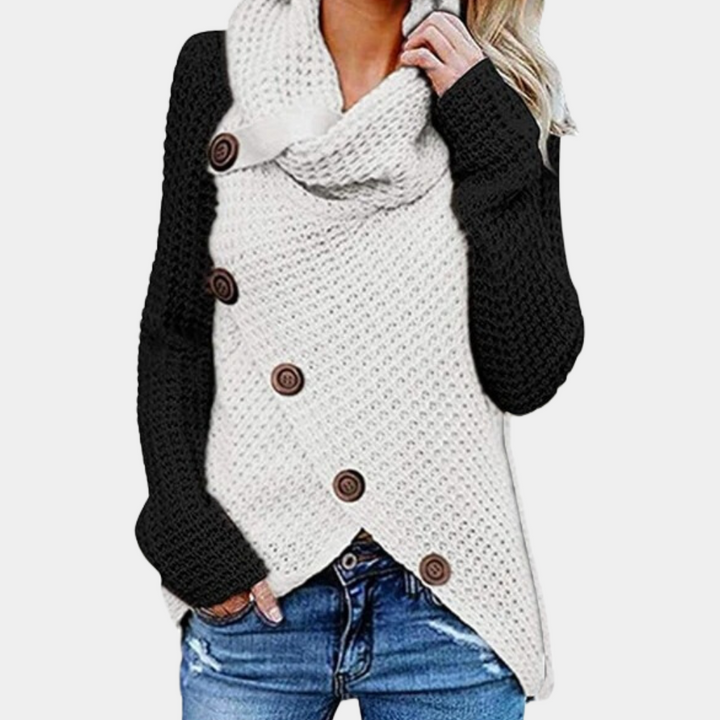 Stilla | Asymmetrisk Sweater med Knapper til Kvinder